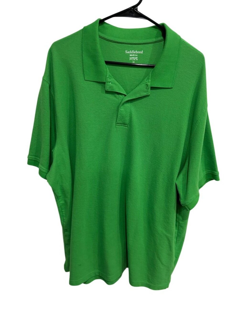Saddlebred 2X Green Big & Tall Comfort Flex Polo Shirt Clean Style Minimalist